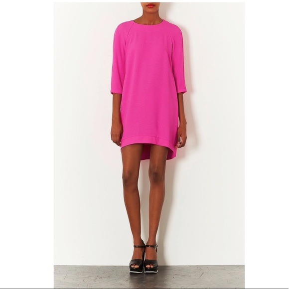 TopShop-Crepe Hot Pink Shift Dress